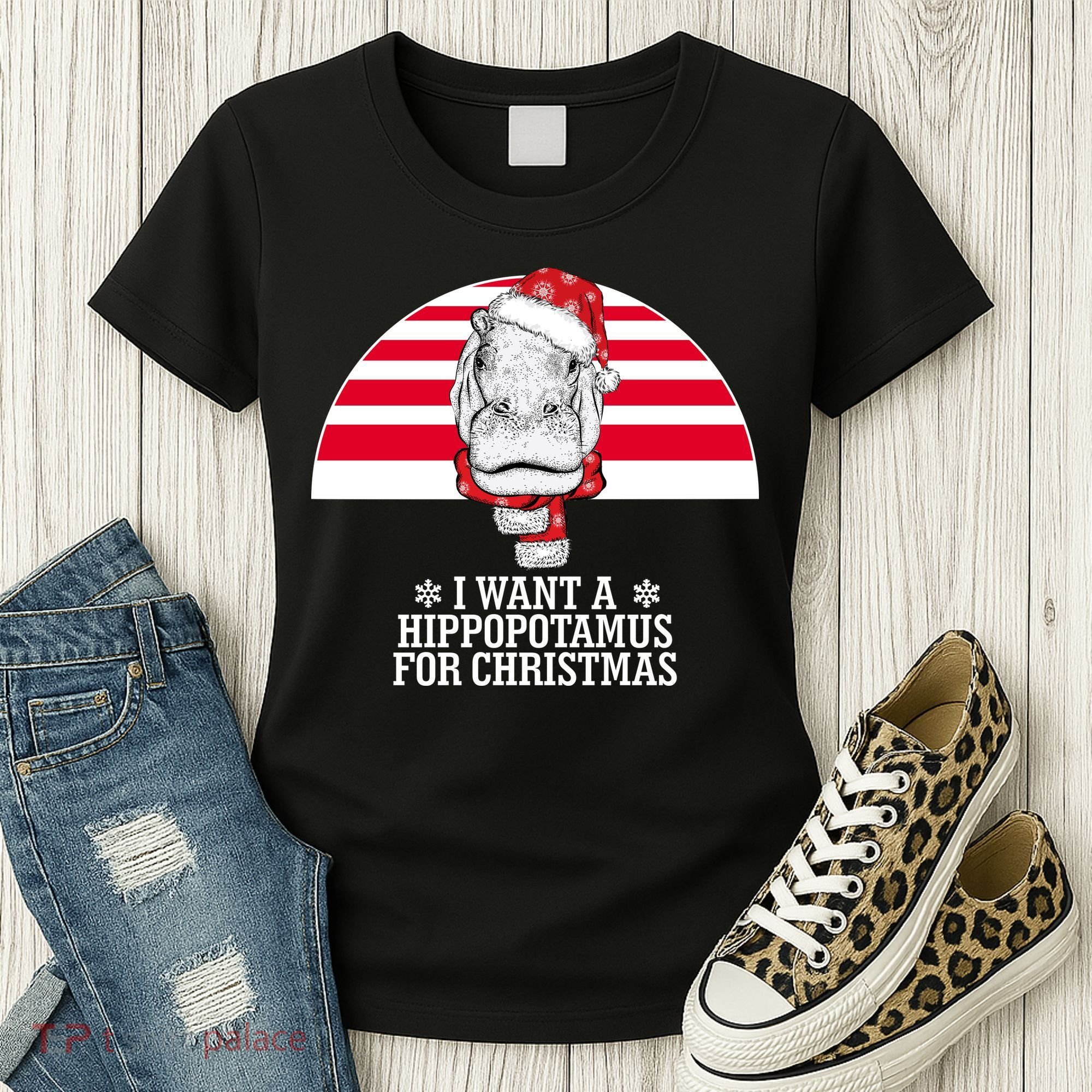 Funny Hippo I Want A Hippopotamus For Christmas Women's T-Shirt