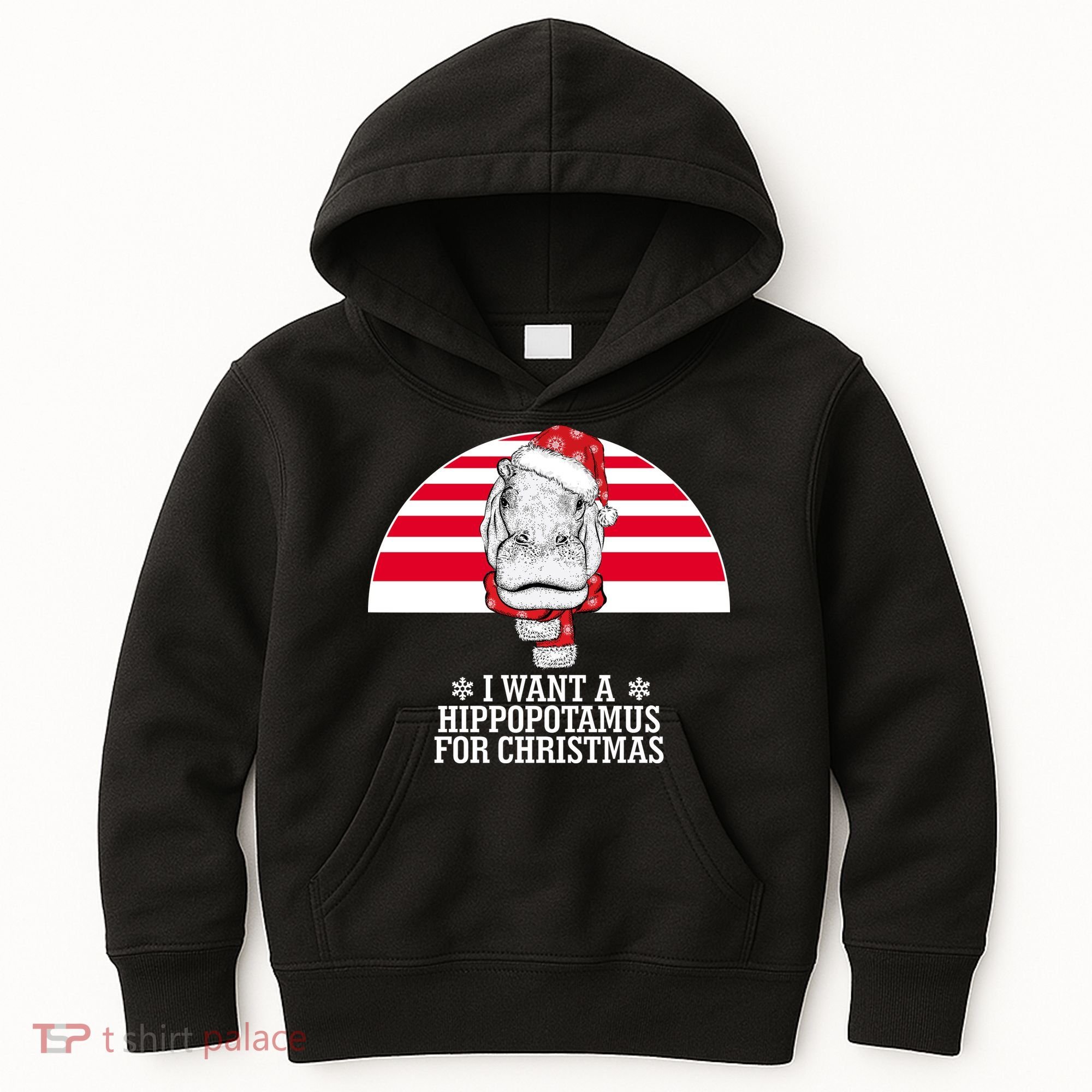 Funny Hippo I Want A Hippopotamus For Christmas Kids Hoodie