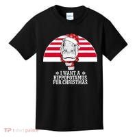 Funny Hippo I Want A Hippopotamus For Christmas Kids T-Shirt thumb 0