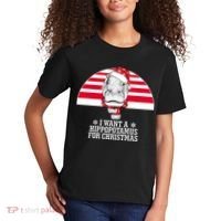 Funny Hippo I Want A Hippopotamus For Christmas Kids T-Shirt thumb 2