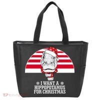 Funny Hippo I Want A Hippopotamus For Christmas Tote Bag thumb 0