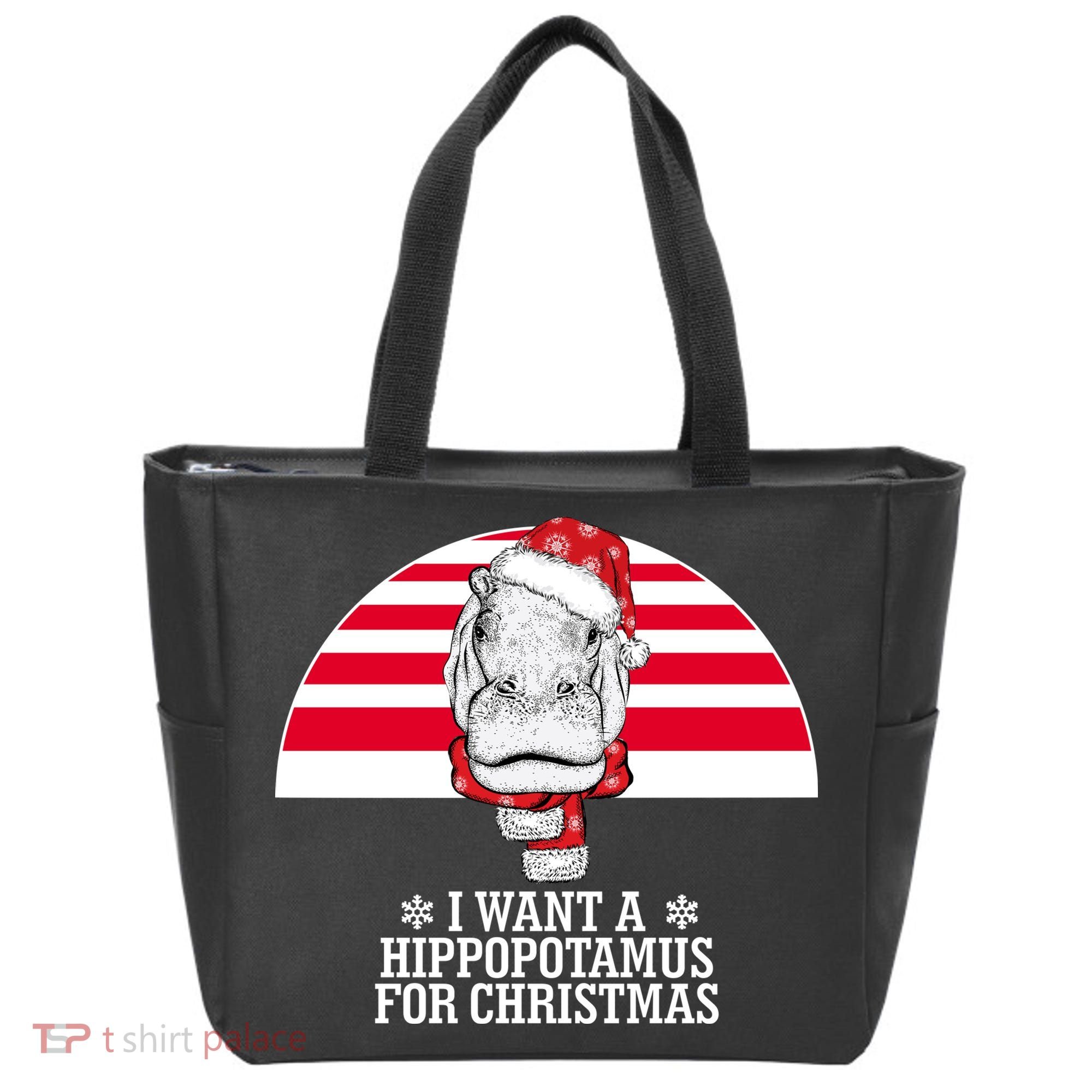 Funny Hippo I Want A Hippopotamus For Christmas Tote Bag