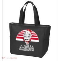 Funny Hippo I Want A Hippopotamus For Christmas Tote Bag thumb 3