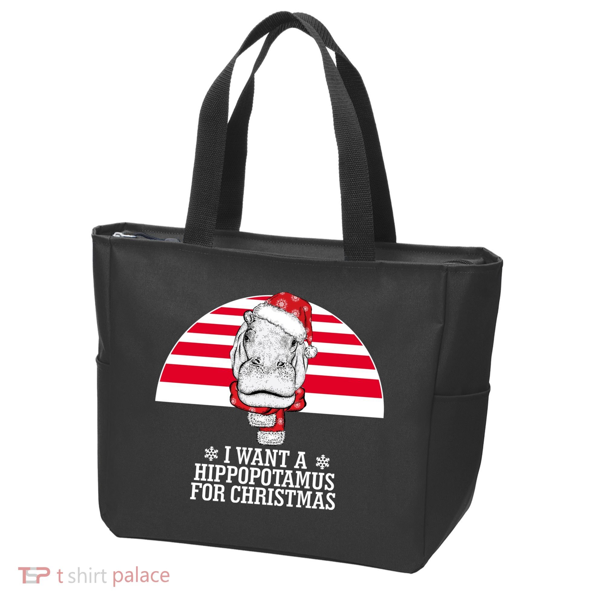 Funny Hippo I Want A Hippopotamus For Christmas Tote Bag