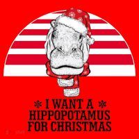 Funny Hippo I Want A Hippopotamus For Christmas Santa Hat thumb 1