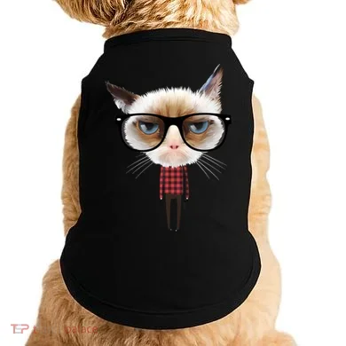 Funny Hipster Cat Doggie Tank