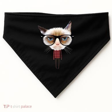 Funny Hipster Cat USA-Made Doggie Bandana