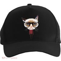 Funny Hipster Cat Five-Panel Snapback Cap thumb 0
