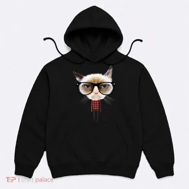 Funny Hipster Cat Hoodie