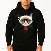 Funny Hipster Cat Hoodie thumb 2