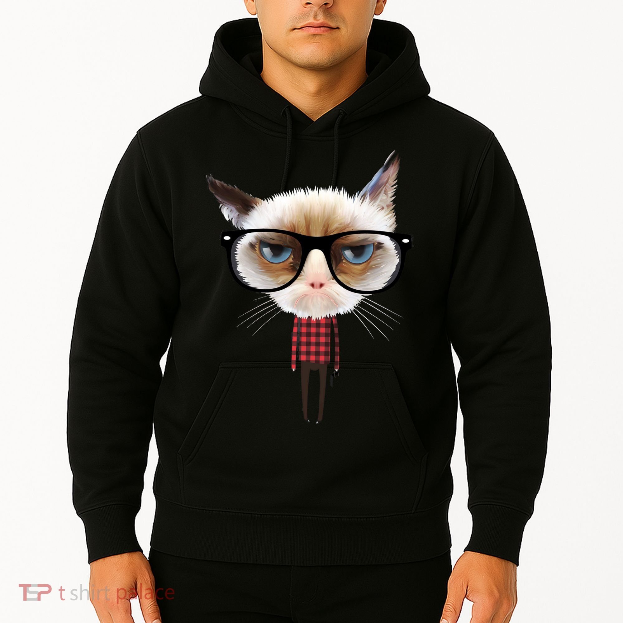 Funny Hipster Cat Hoodie