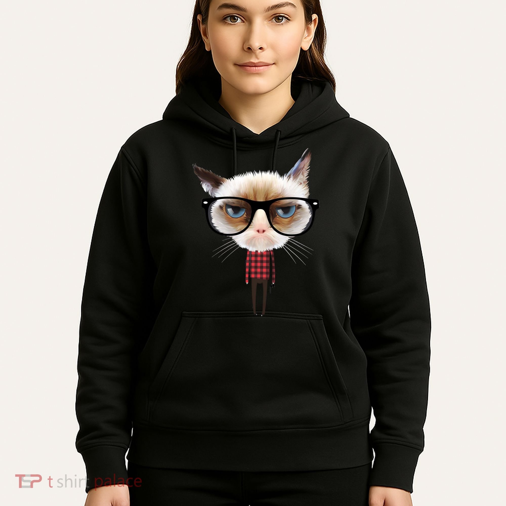 Funny Hipster Cat Hoodie