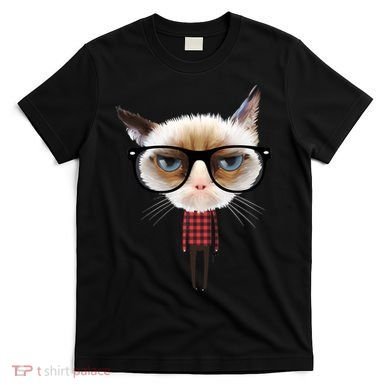 Funny Hipster Cat T-Shirt