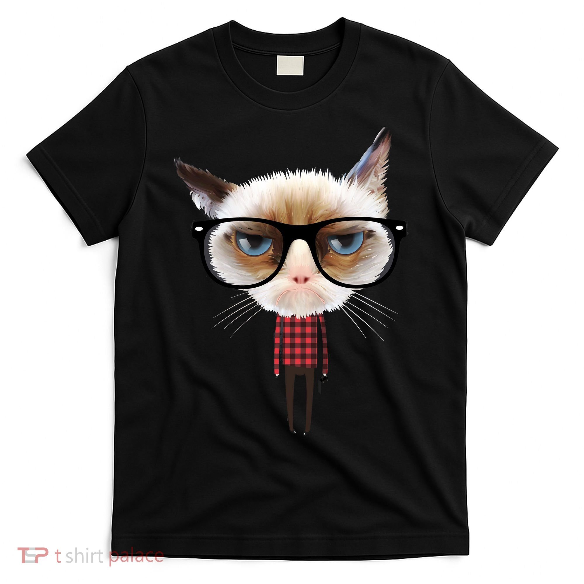 Funny Hipster Cat T-Shirt