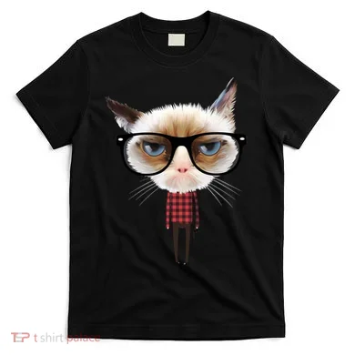 Funny Hipster Cat T-Shirt