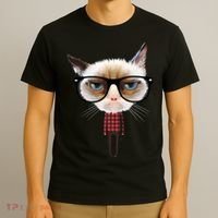 Funny Hipster Cat T-Shirt thumb 3