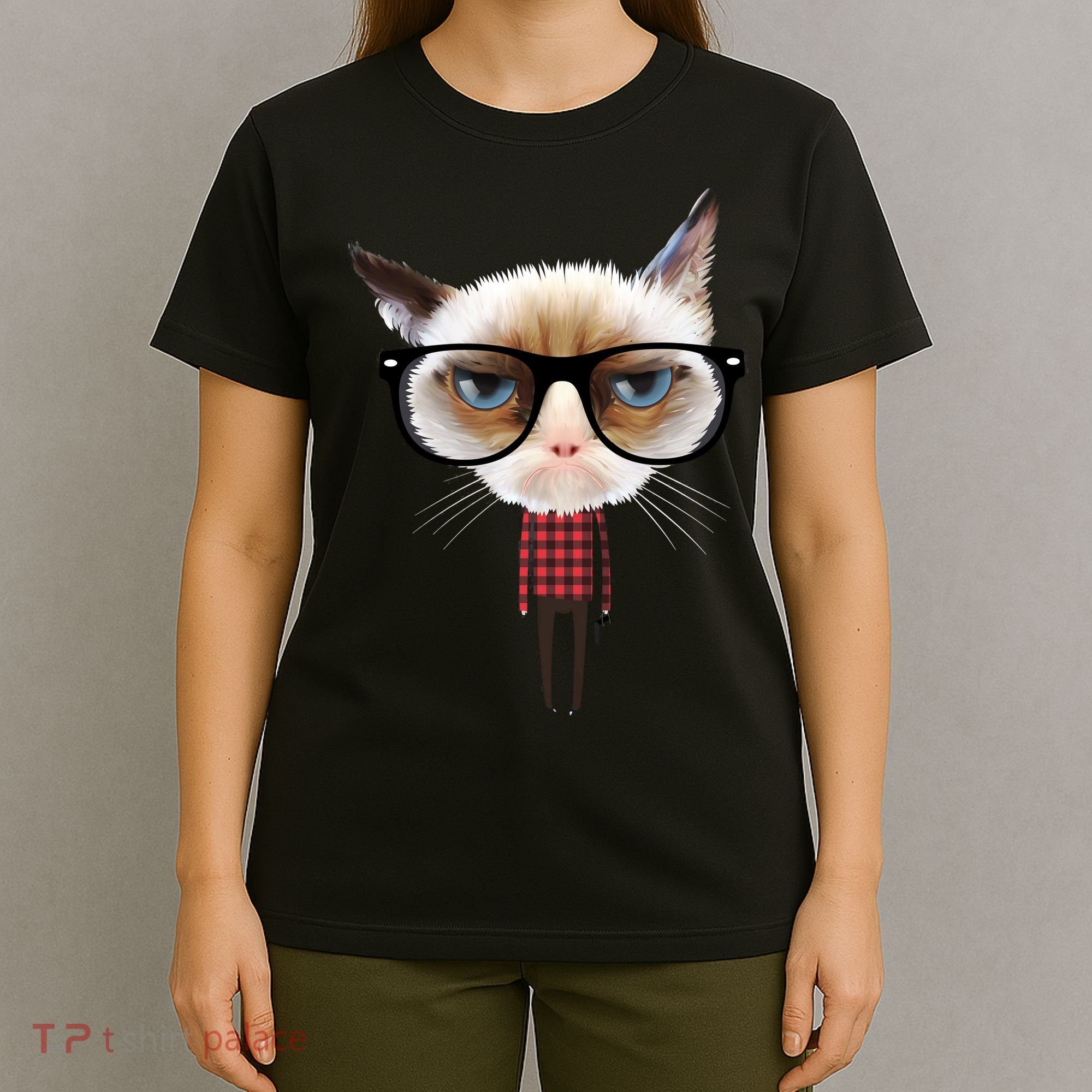 Funny Hipster Cat T-Shirt