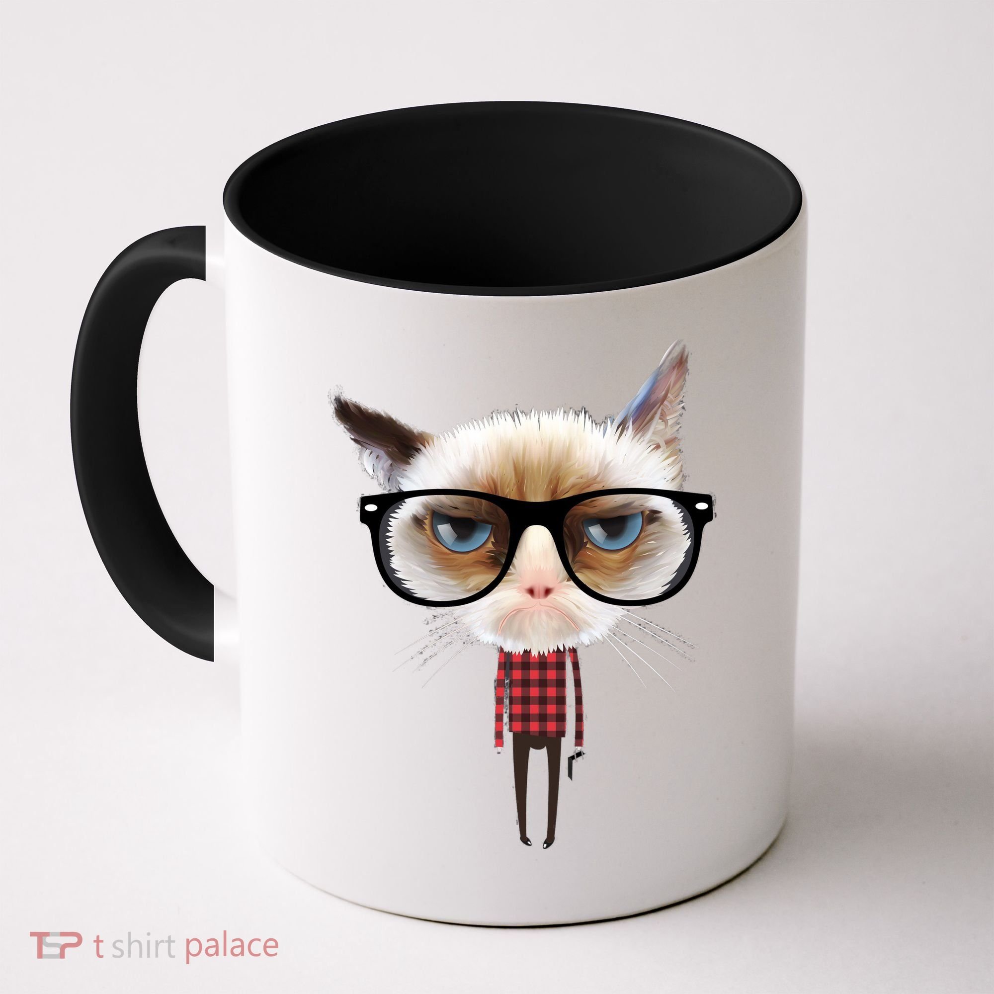Funny Hipster Cat Coffee Mug
