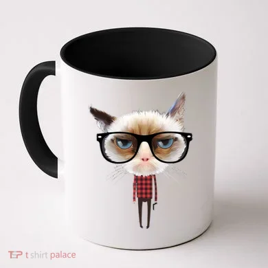 Funny Hipster Cat Coffee Mug
