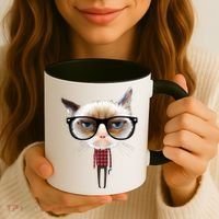 Funny Hipster Cat Coffee Mug thumb 3