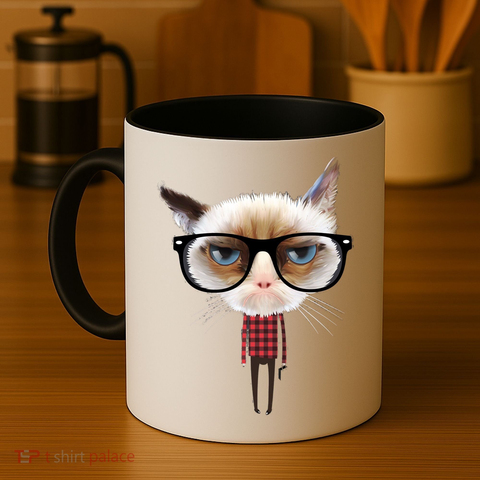 Funny Hipster Cat Coffee Mug