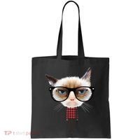 Funny Hipster Cat Tote Bag thumb 0