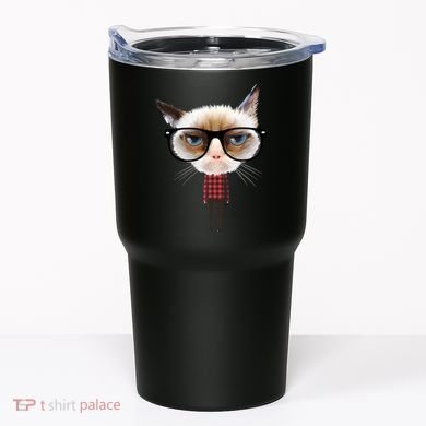 Funny Hipster Cat Tumbler