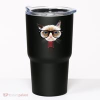 Funny Hipster Cat Tumbler thumb 0