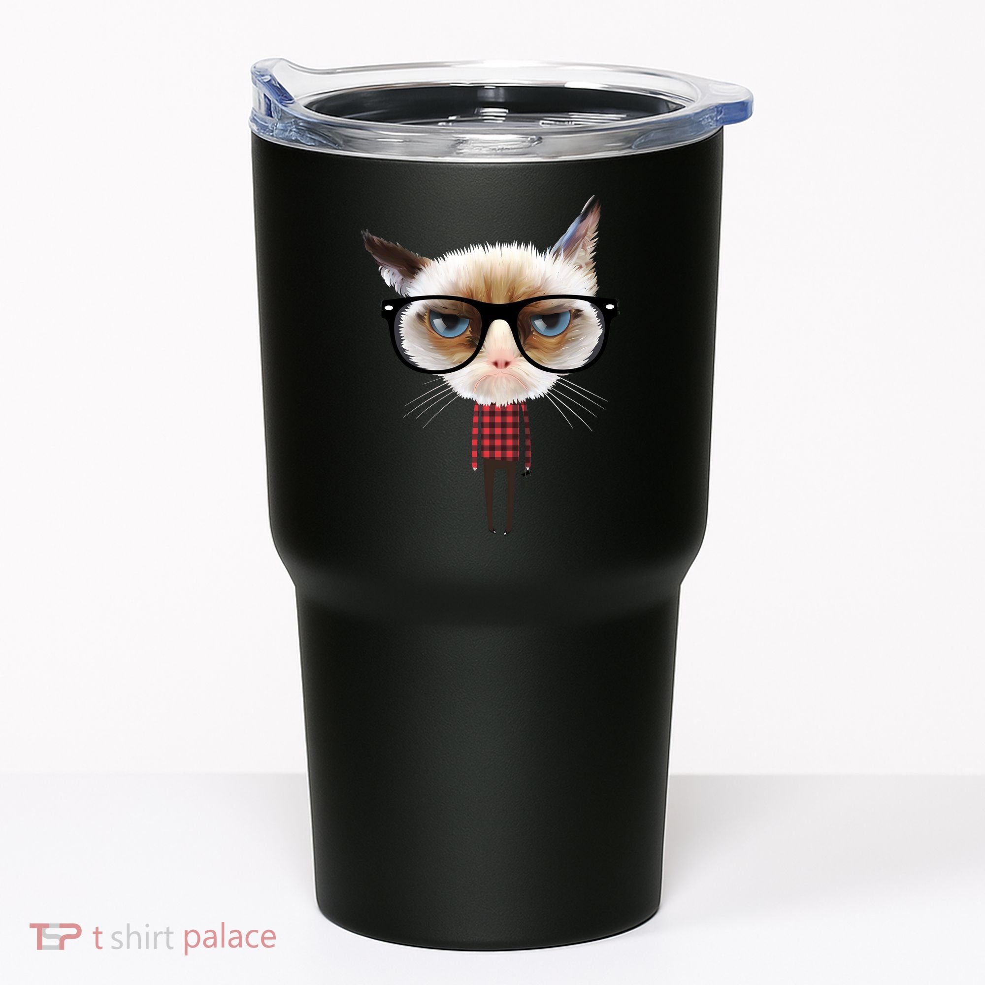Funny Hipster Cat Tumbler