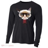 Funny Hipster Cat Cooling Performance Long Sleeve Crew thumb 0