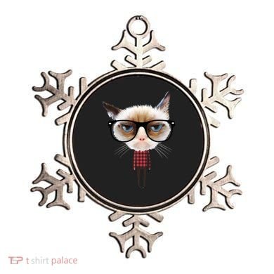 Funny Hipster Cat Ornament