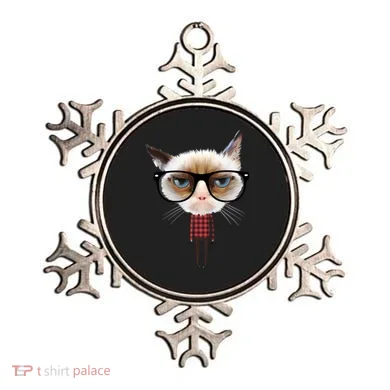 Funny Hipster Cat Ornament