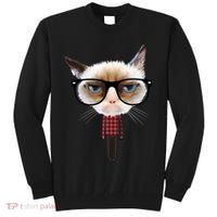 Funny Hipster Cat Tall Sweatshirt thumb 0