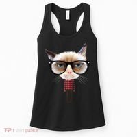 Funny Hipster Cat Women's Tank Top thumb 0