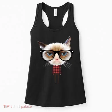 Funny Hipster Cat Women's Tank Top