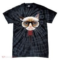 Funny Hipster Cat Tie-Dye T-Shirt thumb 0