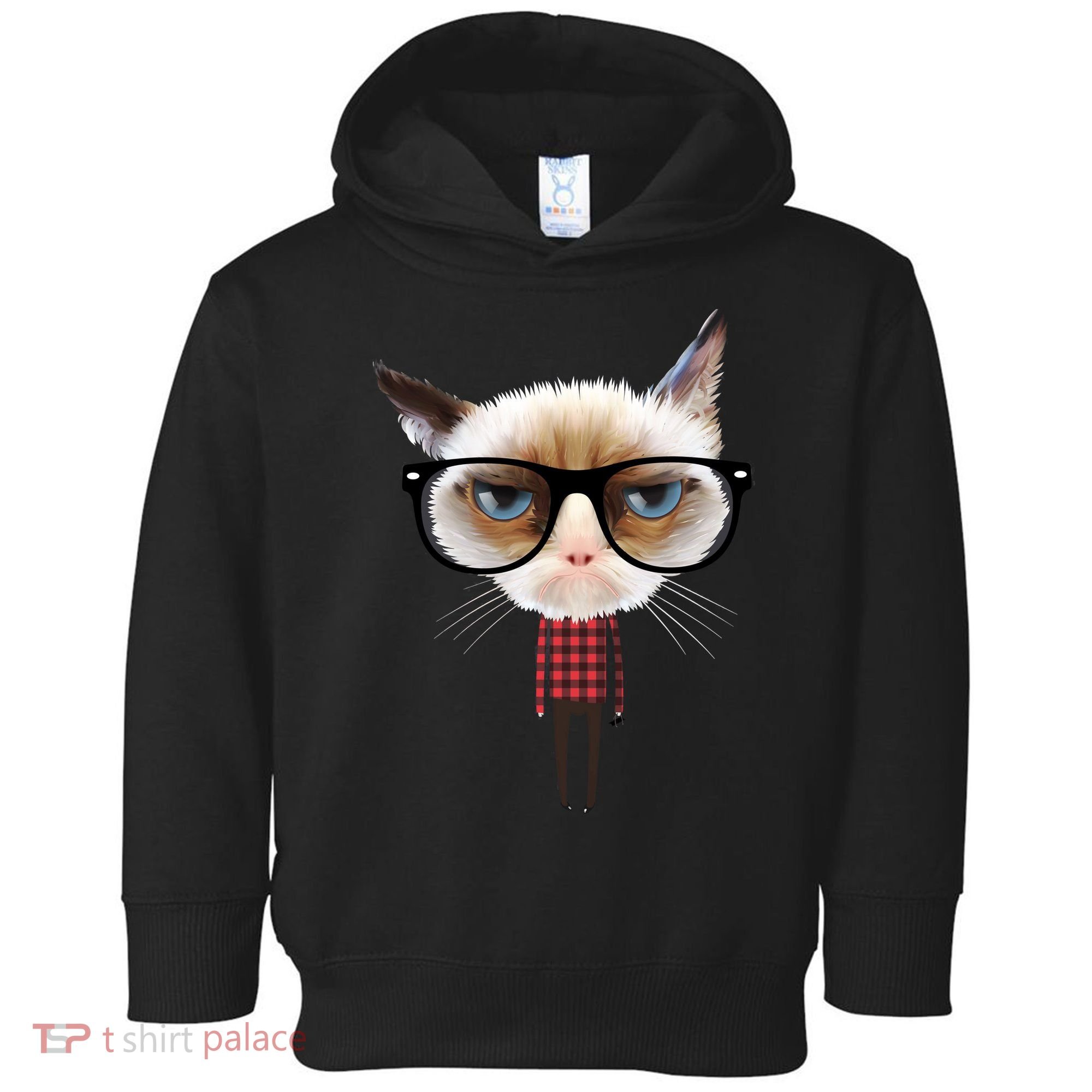 Funny Hipster Cat Toddler Hoodie