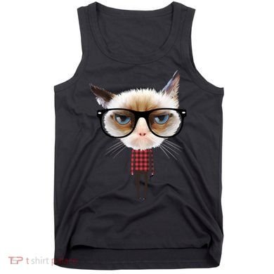 Funny Hipster Cat Tank Top