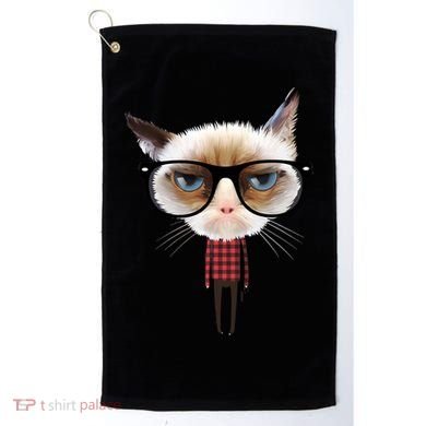 Funny Hipster Cat Golf Towel
