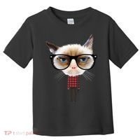 Funny Hipster Cat Toddler T-Shirt thumb 0