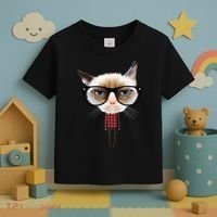 Funny Hipster Cat Toddler T-Shirt thumb 3