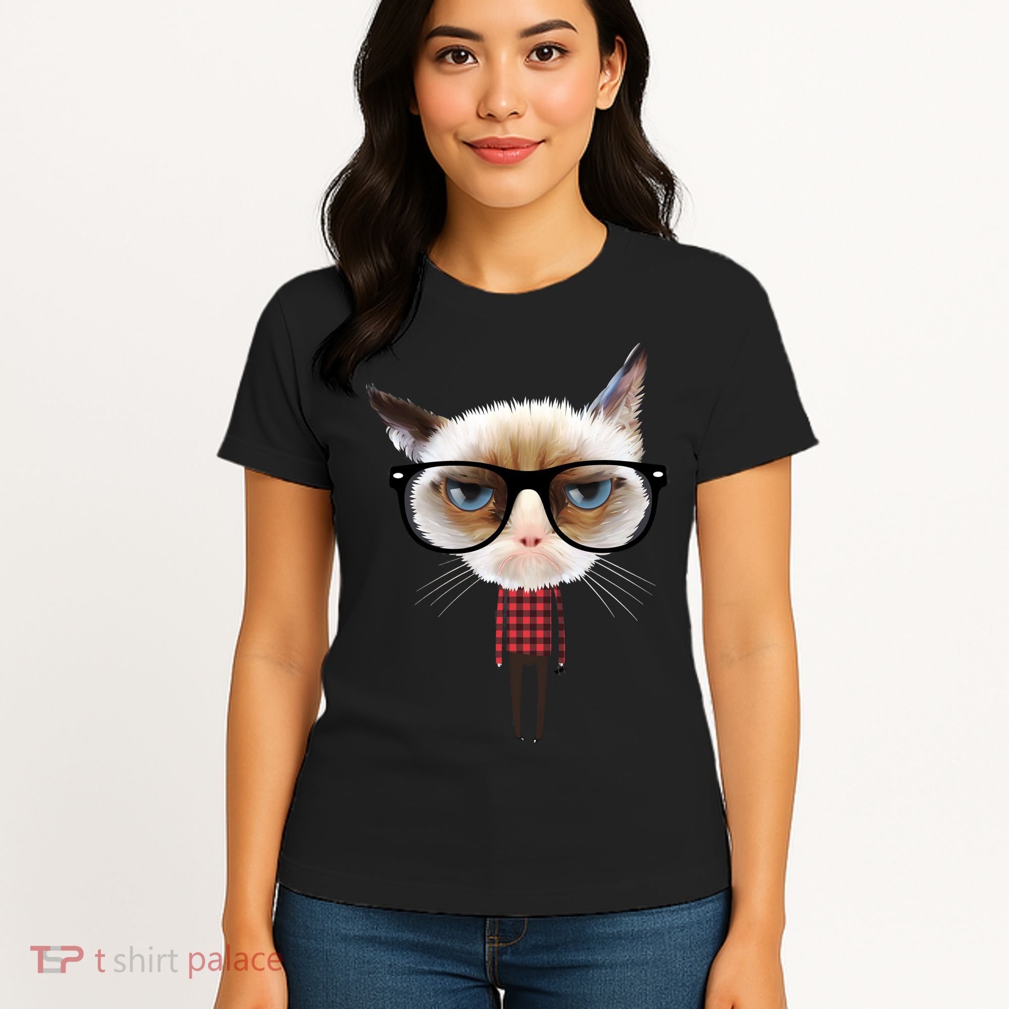Funny Hipster Cat Women's T-Shirt