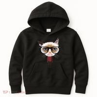 Funny Hipster Cat Kids Hoodie thumb 0