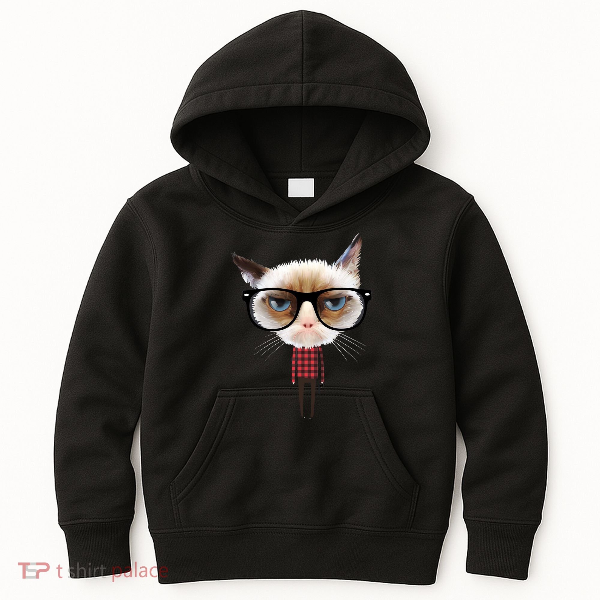 Funny Hipster Cat Kids Hoodie