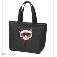 Funny Hipster Cat Tote Bag thumb 3