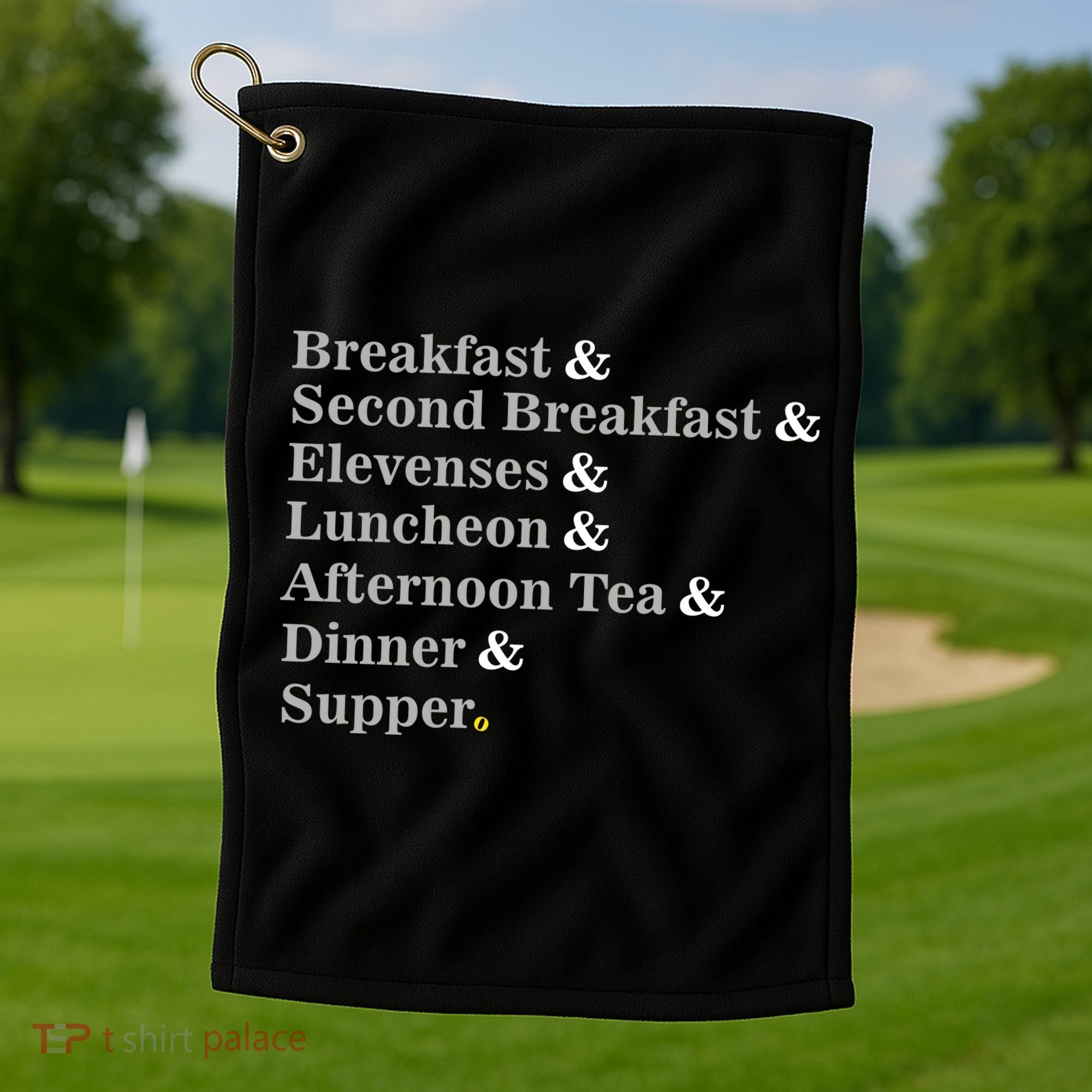Funny Hobbit Meals Golf Towel