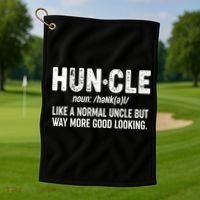Funny HUNCLE Definition Golf Towel thumb 1