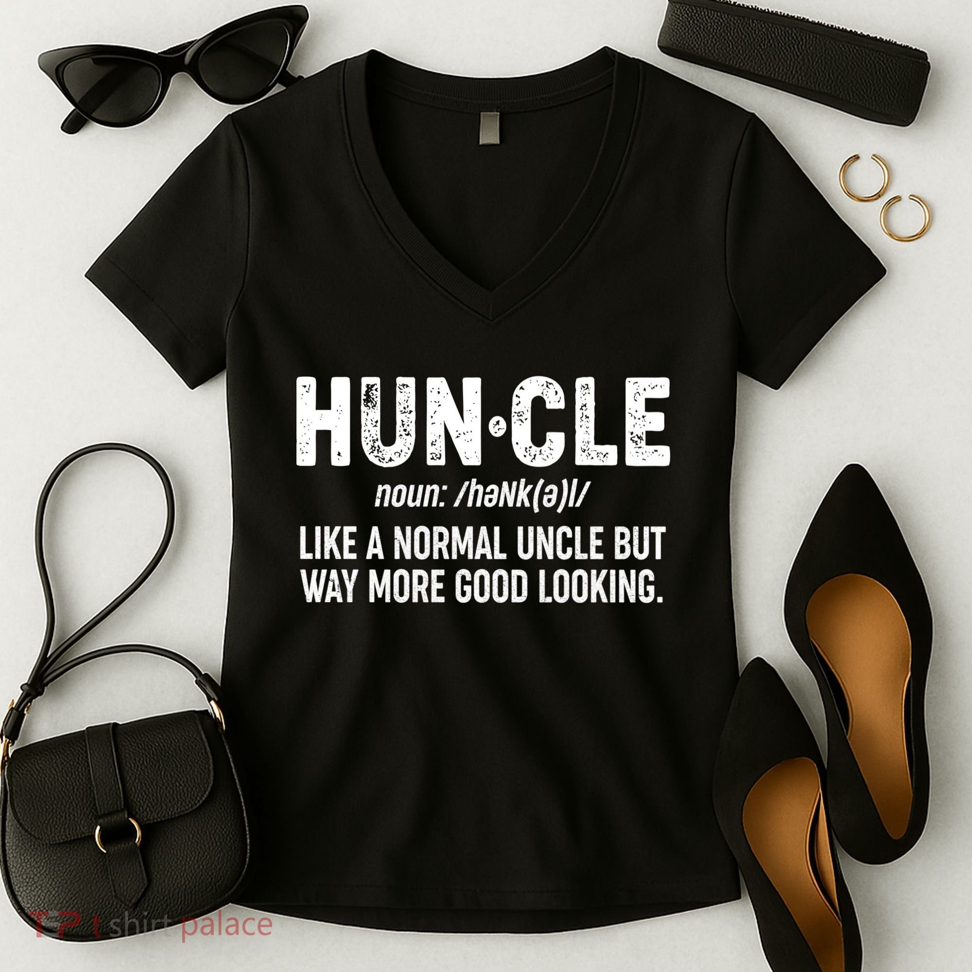 Funny HUNCLE Definition Women's V-Neck T-Shirt