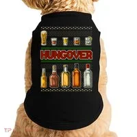 Funny Hungover Drunk Ugly Christmas Sweater Doggie Tank thumb 0
