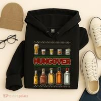 Funny Hungover Drunk Ugly Christmas Sweater Hoodie thumb 4